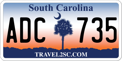 SC license plate ADC735