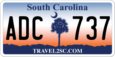 SC license plate ADC737