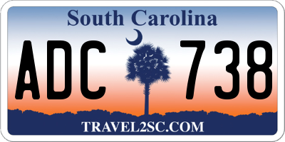 SC license plate ADC738