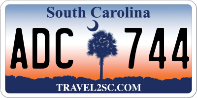 SC license plate ADC744