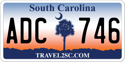 SC license plate ADC746