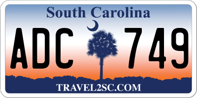 SC license plate ADC749