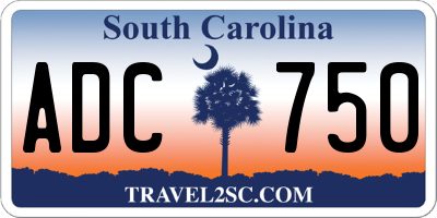 SC license plate ADC750