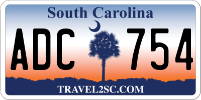 SC license plate ADC754