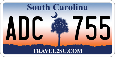 SC license plate ADC755