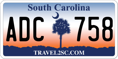 SC license plate ADC758