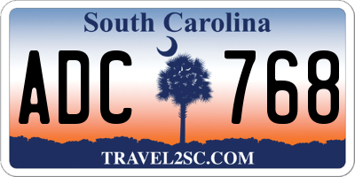 SC license plate ADC768