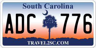 SC license plate ADC776