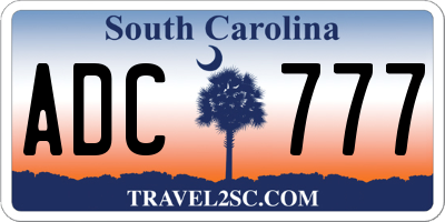 SC license plate ADC777