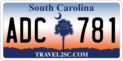SC license plate ADC781