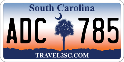 SC license plate ADC785