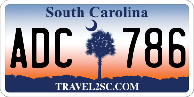 SC license plate ADC786