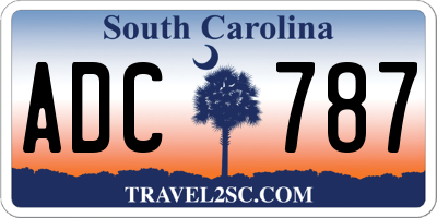 SC license plate ADC787
