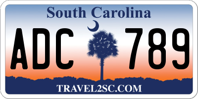 SC license plate ADC789