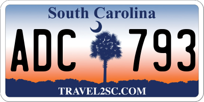 SC license plate ADC793