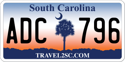 SC license plate ADC796