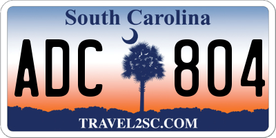 SC license plate ADC804