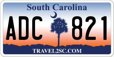 SC license plate ADC821