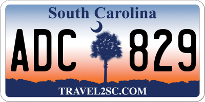 SC license plate ADC829
