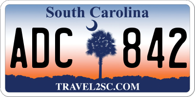 SC license plate ADC842