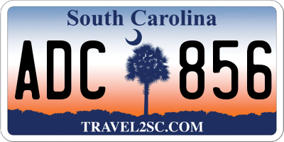 SC license plate ADC856