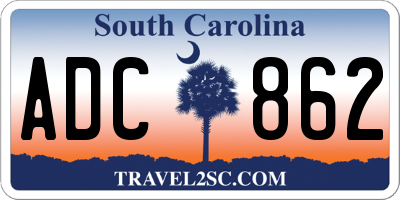 SC license plate ADC862