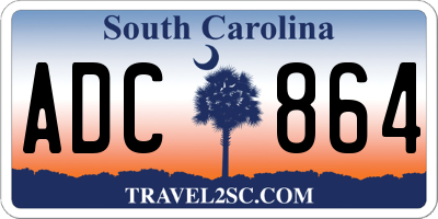 SC license plate ADC864