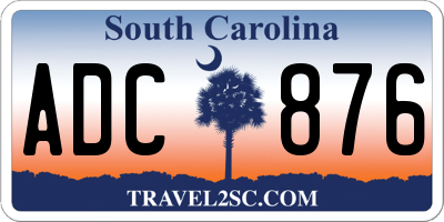 SC license plate ADC876