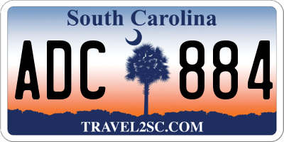SC license plate ADC884