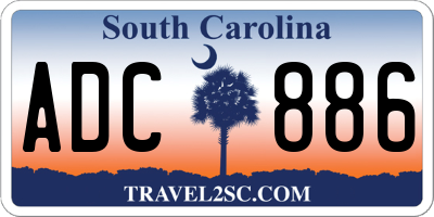 SC license plate ADC886