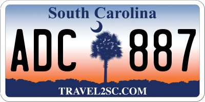 SC license plate ADC887