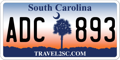 SC license plate ADC893