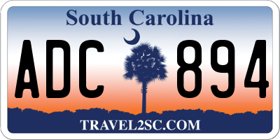 SC license plate ADC894