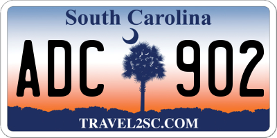 SC license plate ADC902