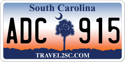 SC license plate ADC915