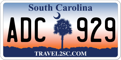SC license plate ADC929
