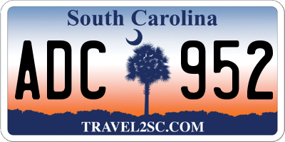 SC license plate ADC952