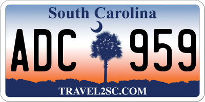 SC license plate ADC959