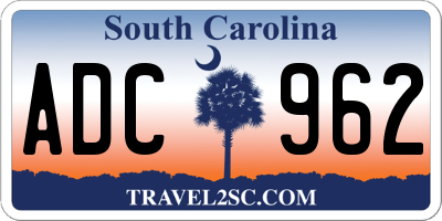 SC license plate ADC962