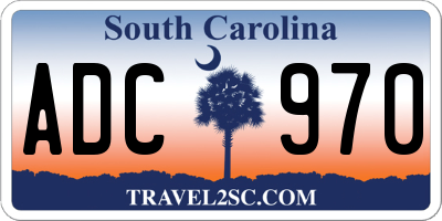 SC license plate ADC970