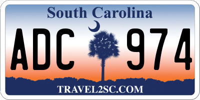SC license plate ADC974