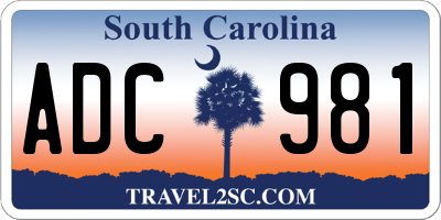 SC license plate ADC981