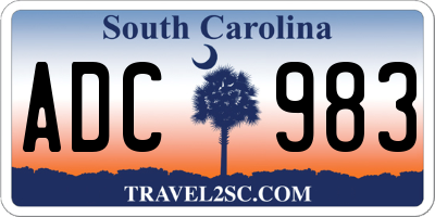 SC license plate ADC983