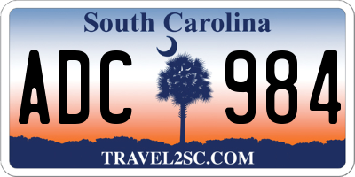 SC license plate ADC984