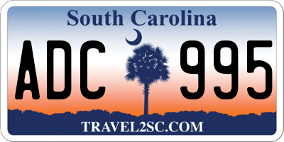 SC license plate ADC995