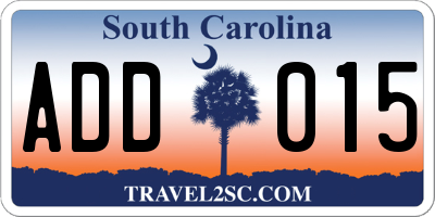 SC license plate ADD015