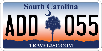 SC license plate ADD055