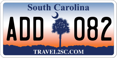 SC license plate ADD082