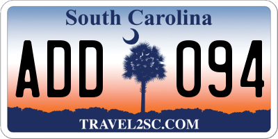 SC license plate ADD094