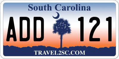 SC license plate ADD121